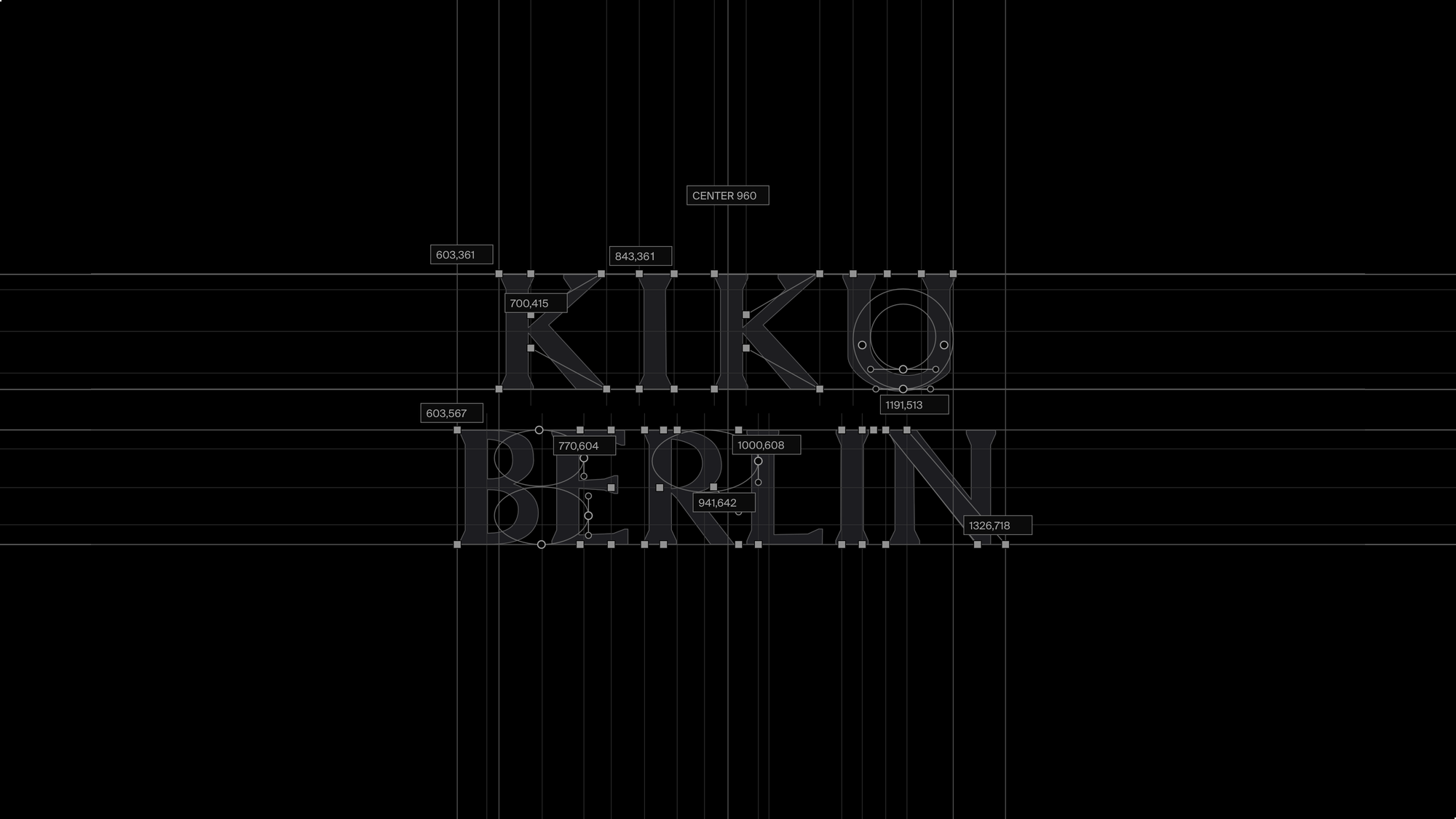 Konstruktionsansicht des individuell gezeichneten Kiku-Berlin-Logotypes